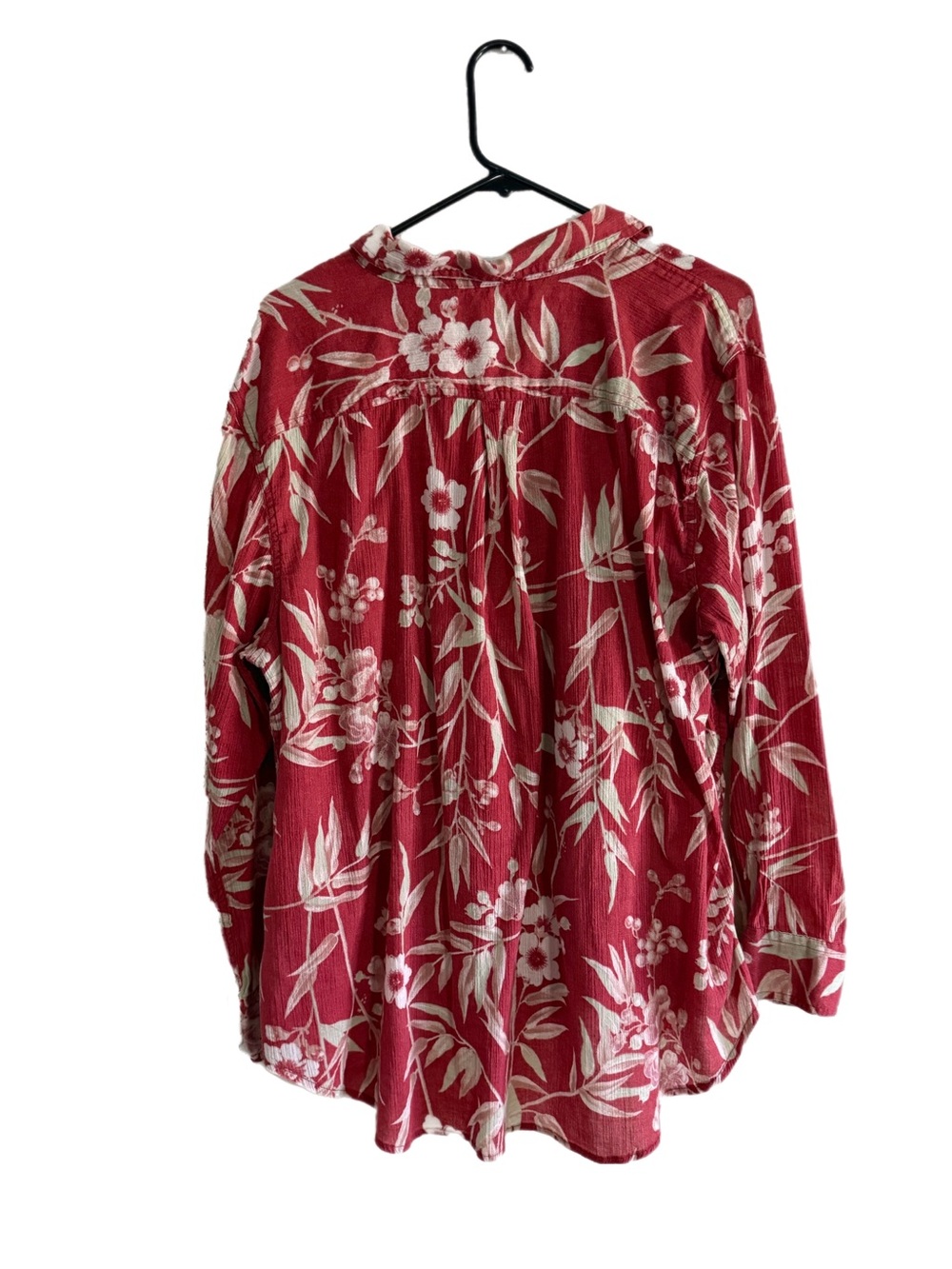 Chaps Red Tropical Floral Button-DownLong Sleeve Shirt Estimated Size XXL - Picture 3 of 8